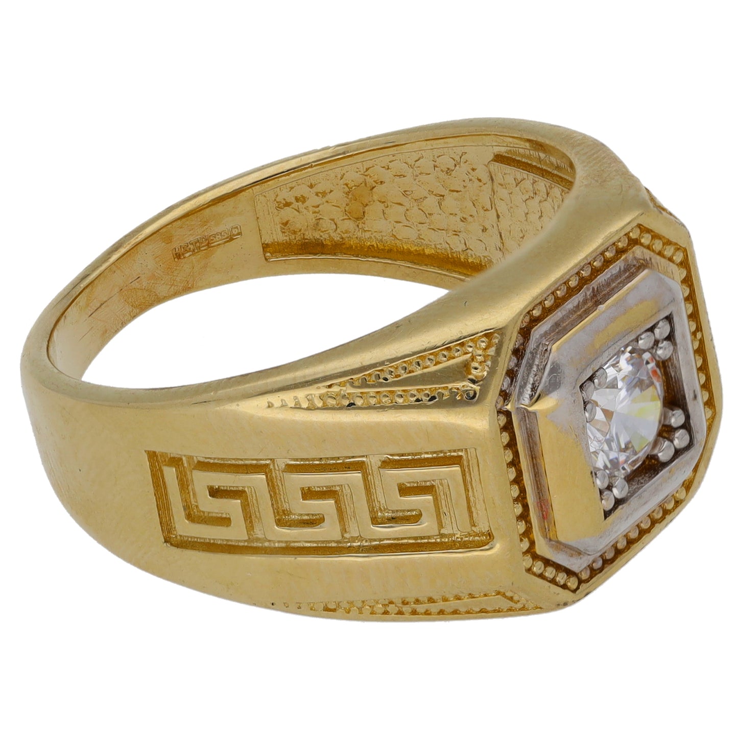 14ct Gold Cubic Zirconia Single Stone Ring Size T