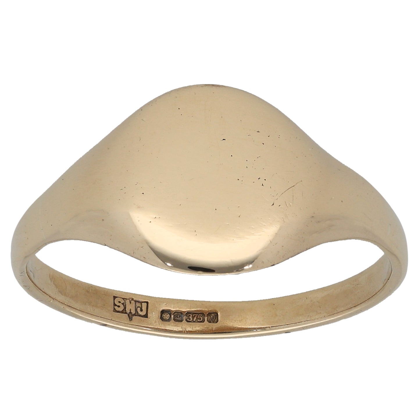 9ct Gold Plain Signet Ring Size U