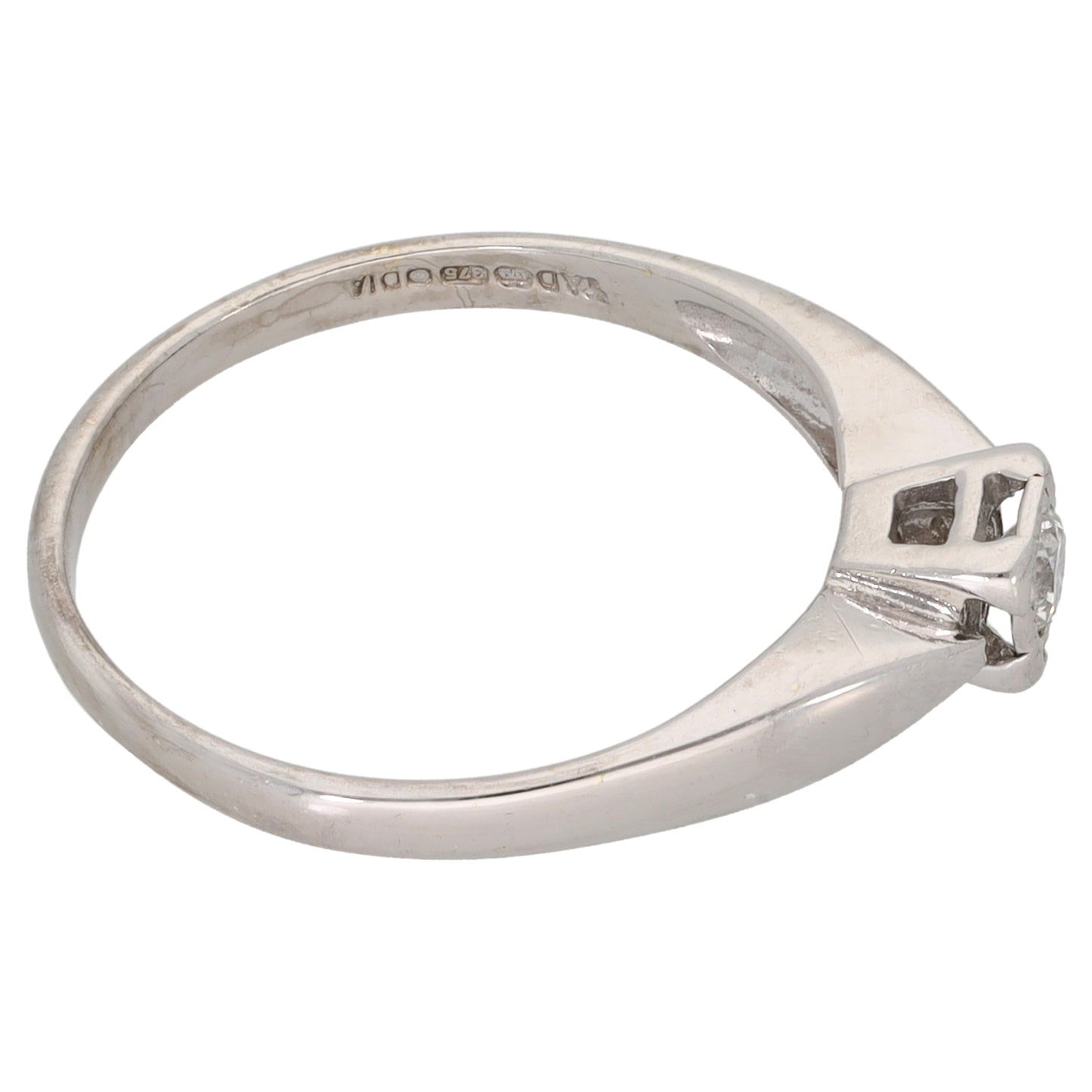 9ct Gold 0.12ct Diamond Solitaire Ring Size O