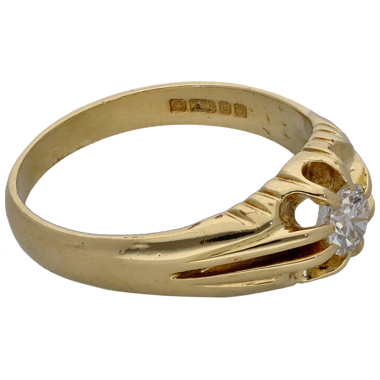 18ct Gold 0.35ct Round Diamond Solitaire Ring Size Q