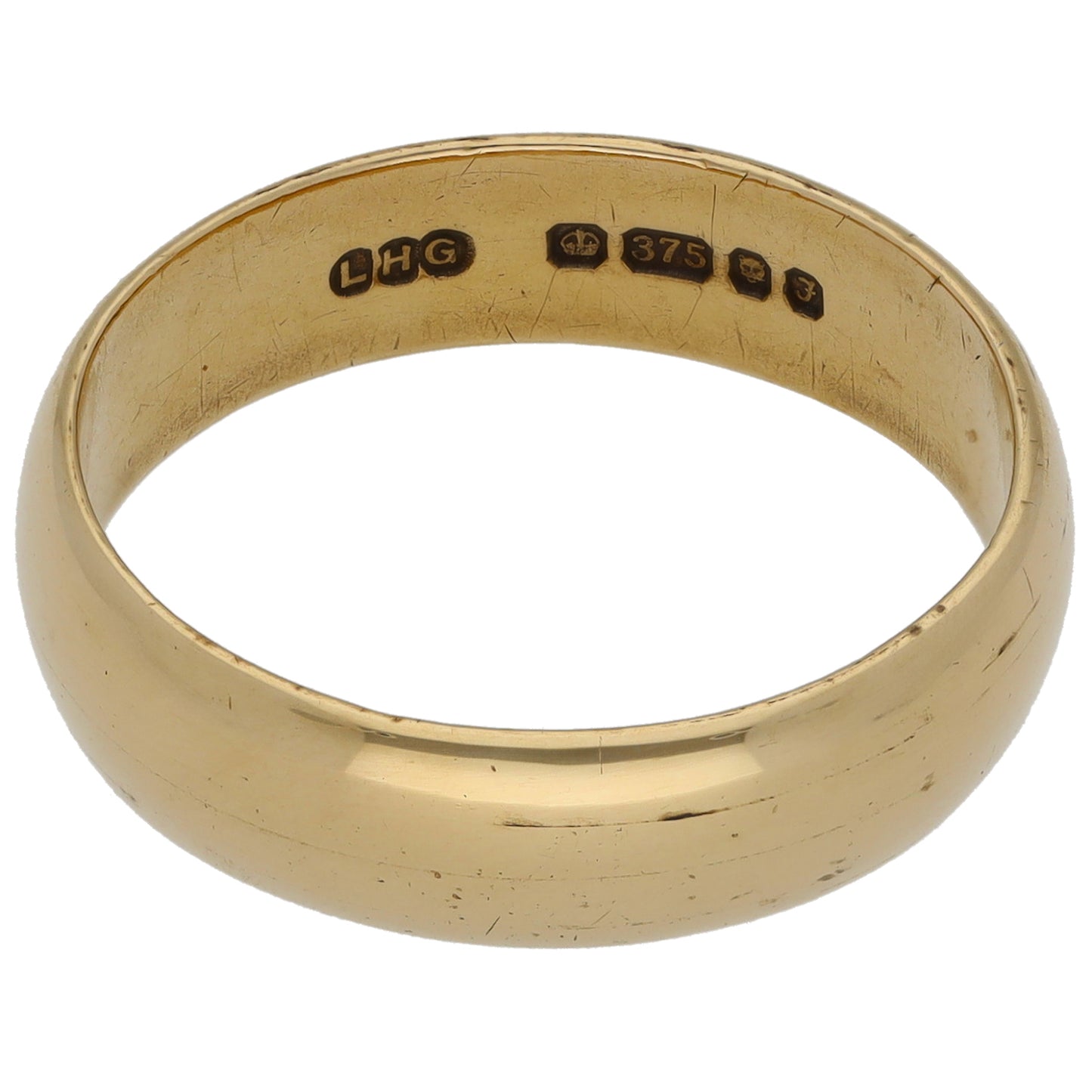 9ct Gold Plain Wedding Ring Size T