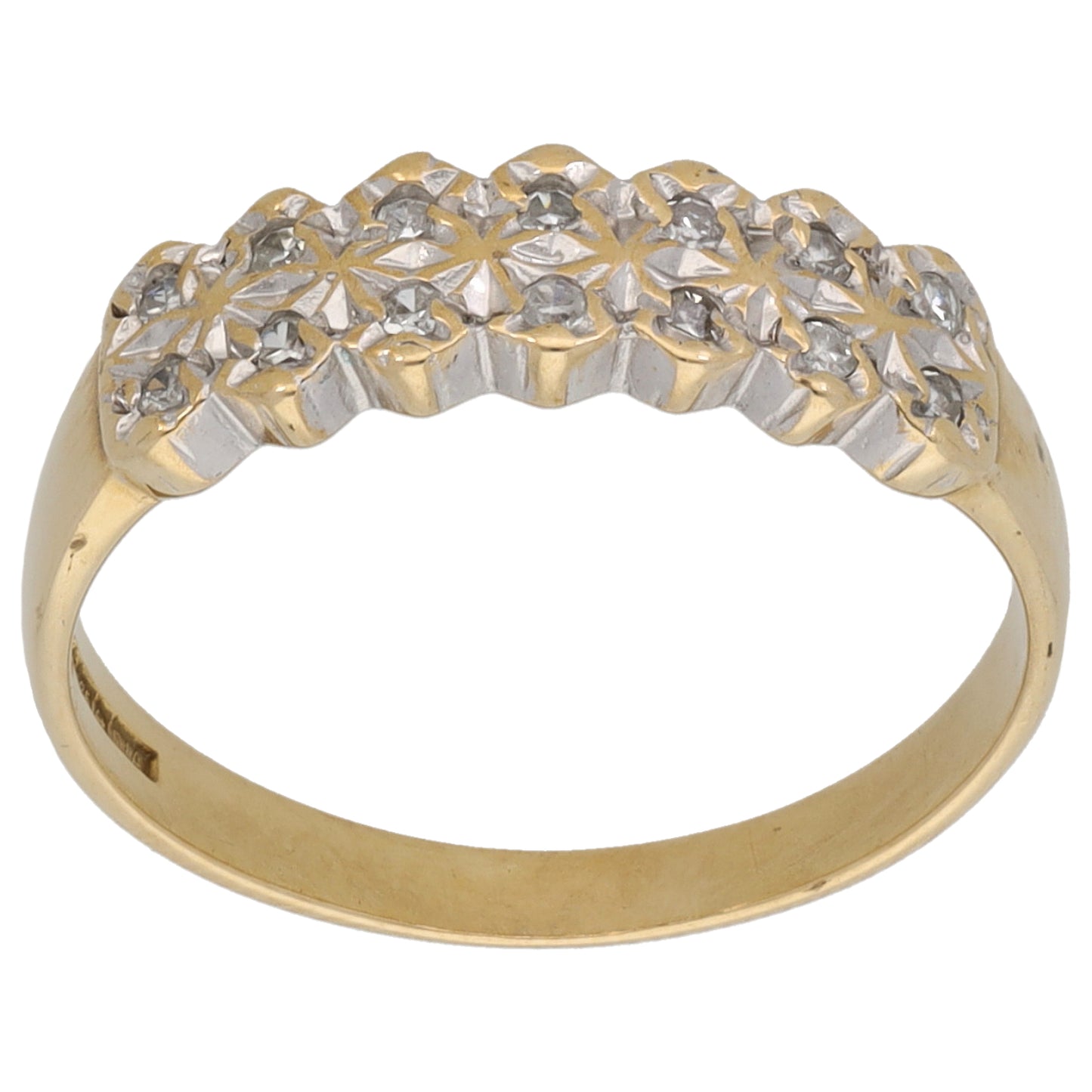 9ct Gold 0.10ct Diamond Alternative Ring Size M