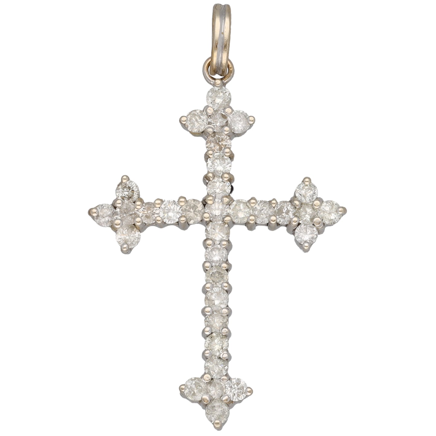 14ct White Gold 1.32ct Diamond Cross Pendant