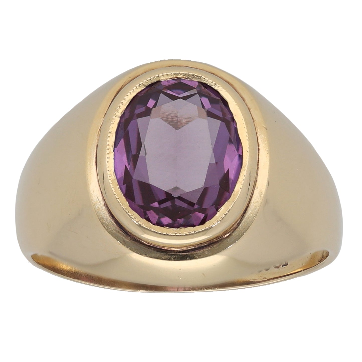 14ct Gold Man Made Sapphire Single Stone Ring Size O