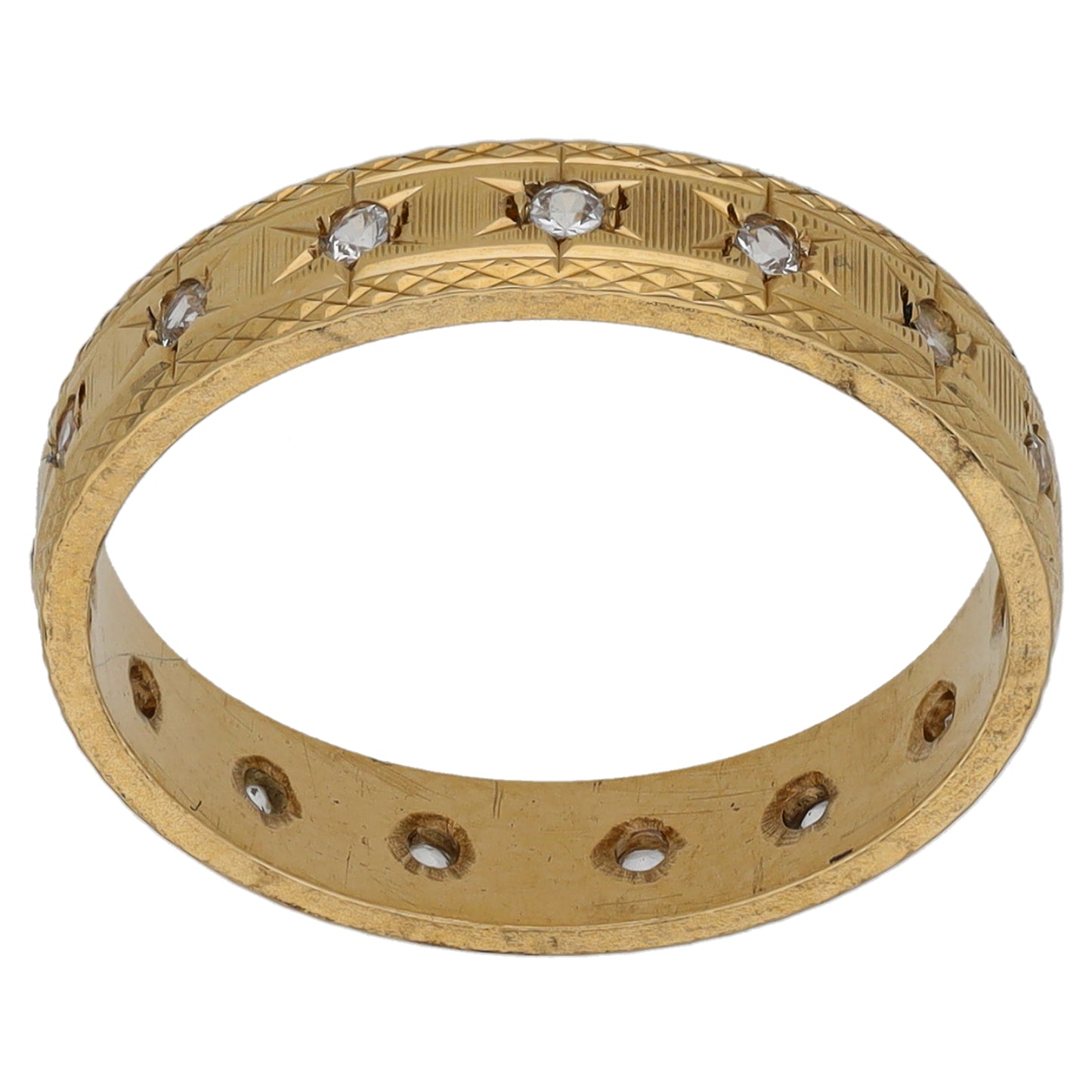9ct Gold Cubic Zirconia Eternity Ring Size M