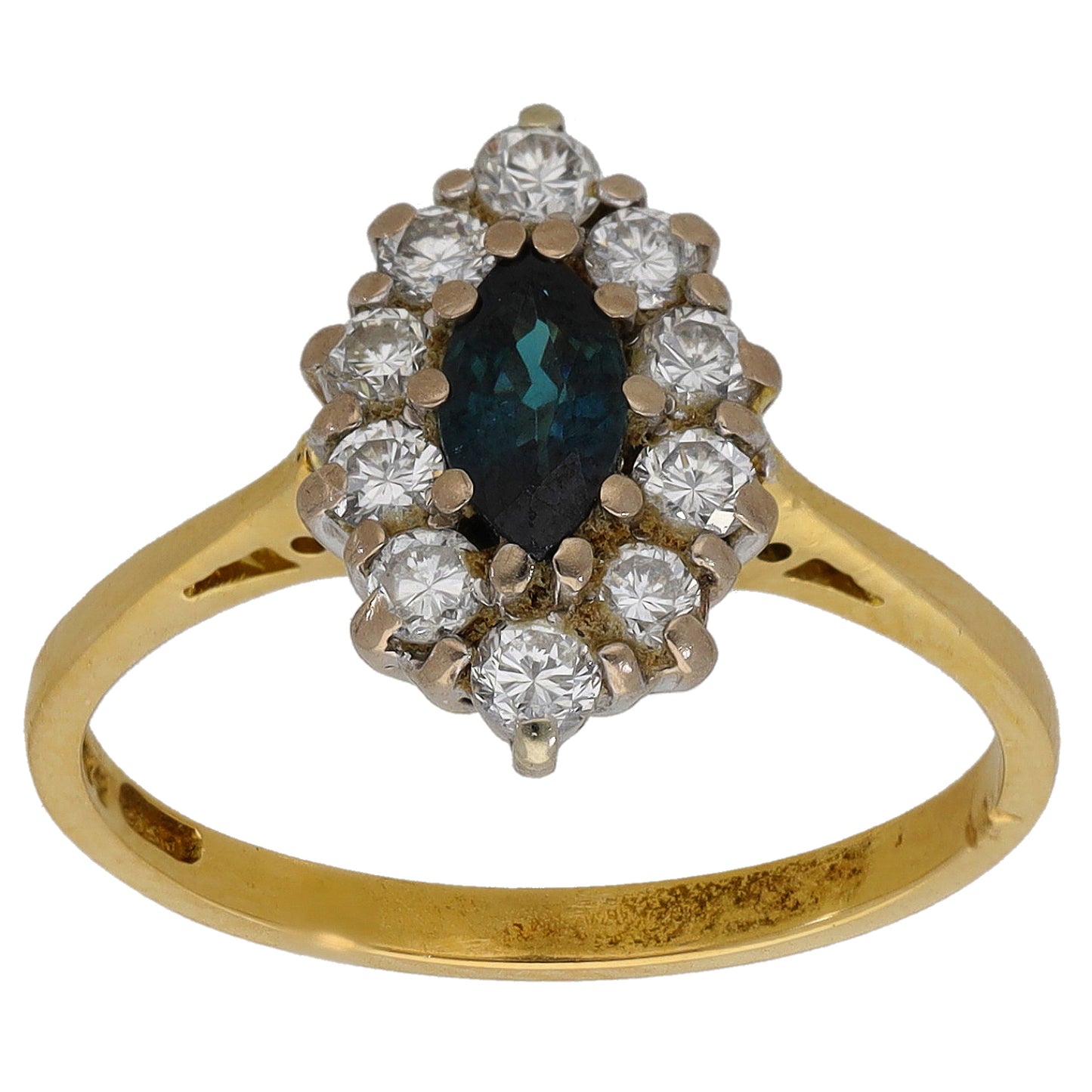 18ct Gold Sapphire & 0.50ct Diamond Dress/Cocktail Ring Size N