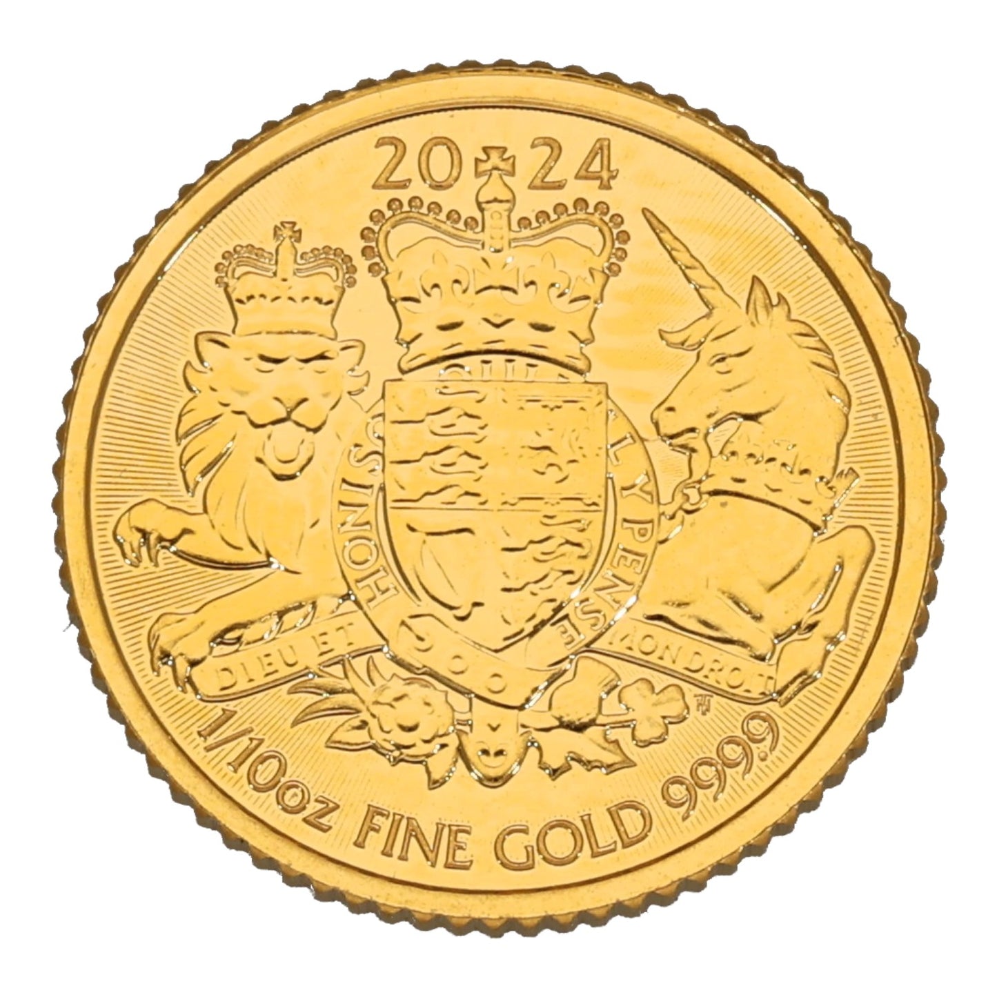 24ct Gold Royal Coat Of Arms 1/10 OZ Coin 2024