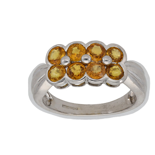 9ct White Gold Sapphire Dress/Cocktail Ring Size N