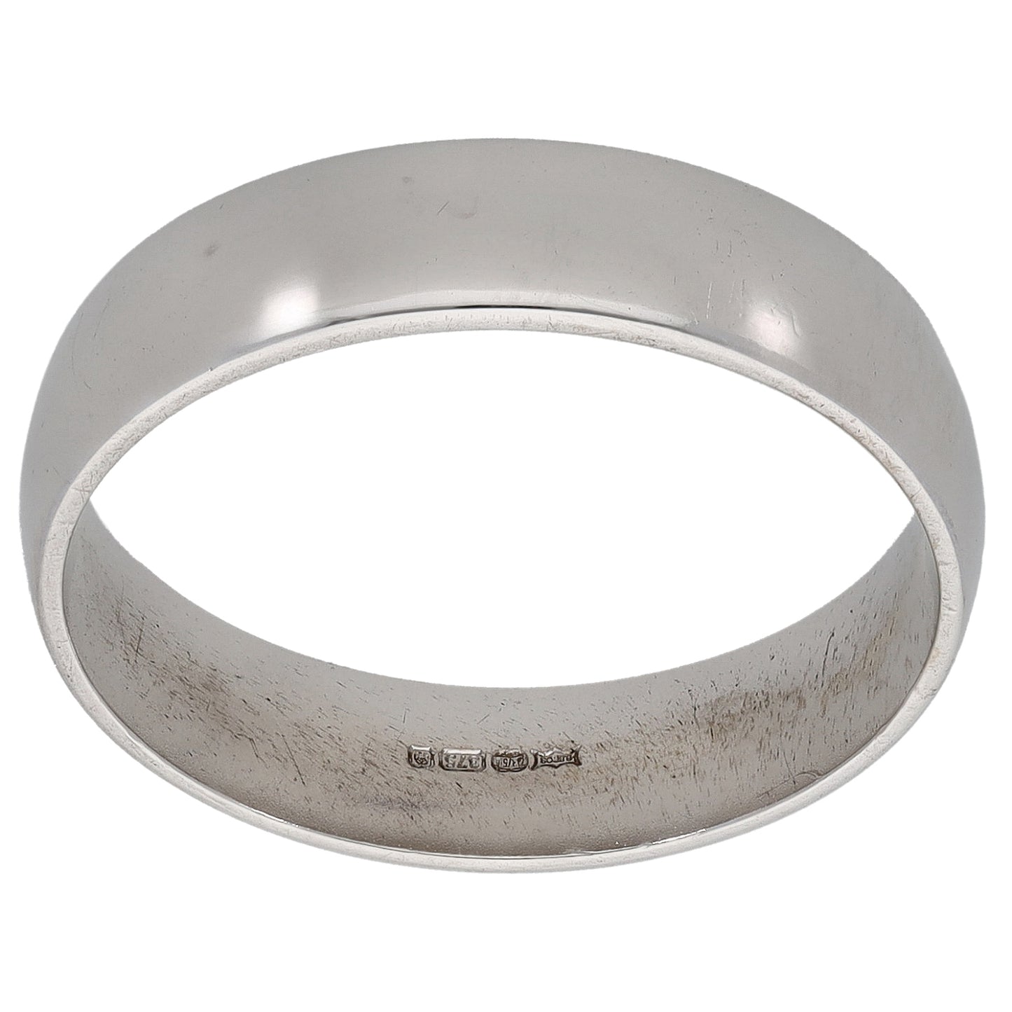9ct White Gold Plain Wedding Ring Size S