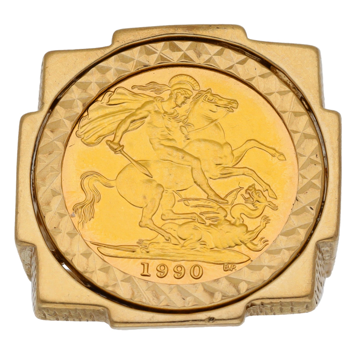 9ct Gold Coin Ring Size O