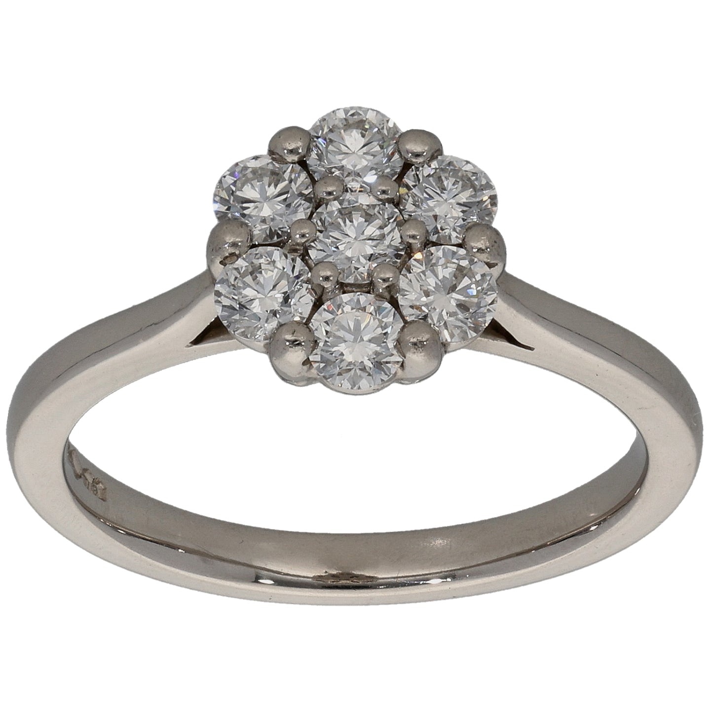 Platinum 0.70ct Diamond Cluster Ring Size P