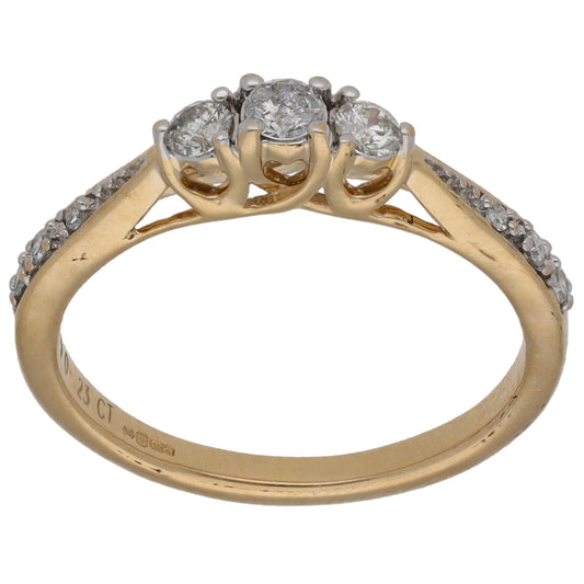 9ct Gold 0.23ct Diamond Dress/Cocktail Ring Size L