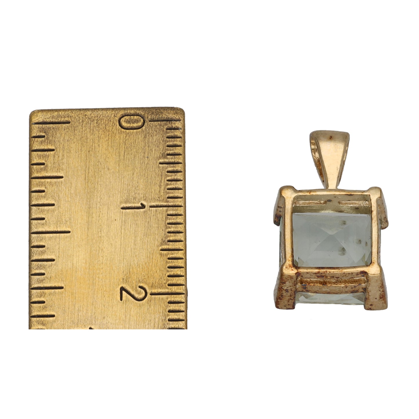 9ct Gold Green Quartz Single Stone Pendant