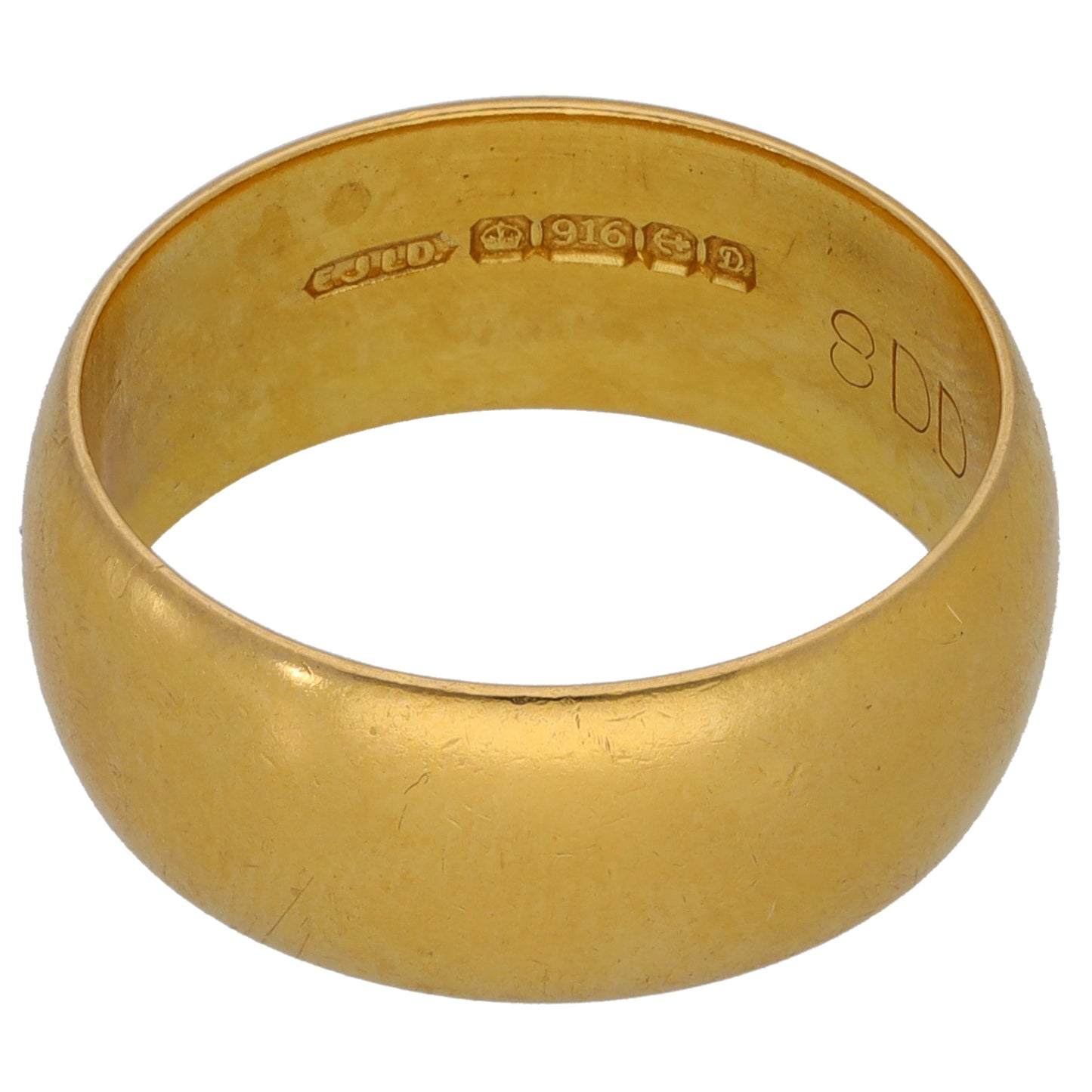 22ct Gold Plain Wedding Ring Size P