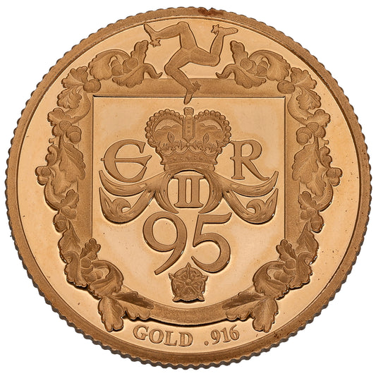 22ct Gold Queen Elizabeth II Isle Of Man Full Sovereign Coin 2021