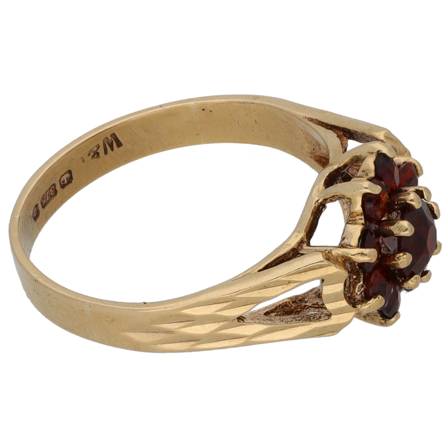 9ct Gold Garnet Dress/Cocktail Ring Size K