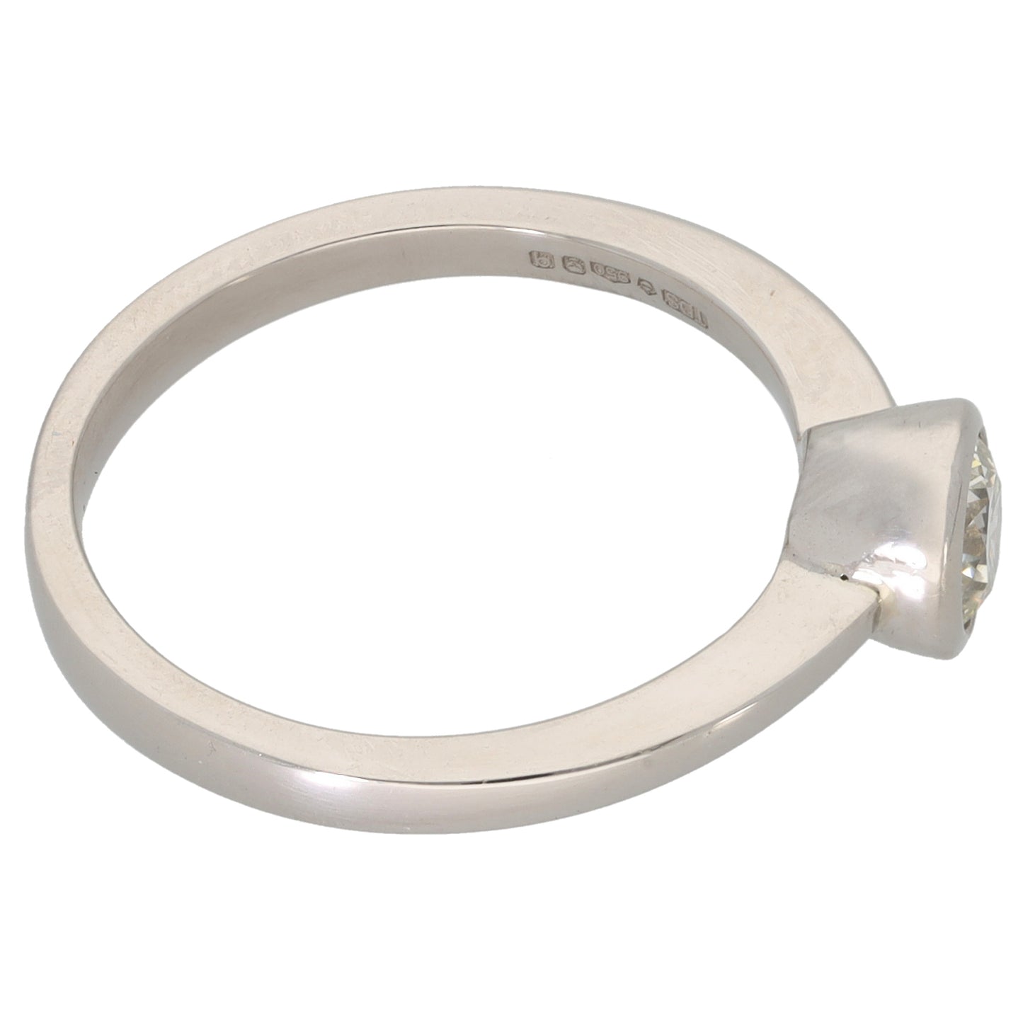 Platinum 0.50ct Diamond Solitaire Ring Size P