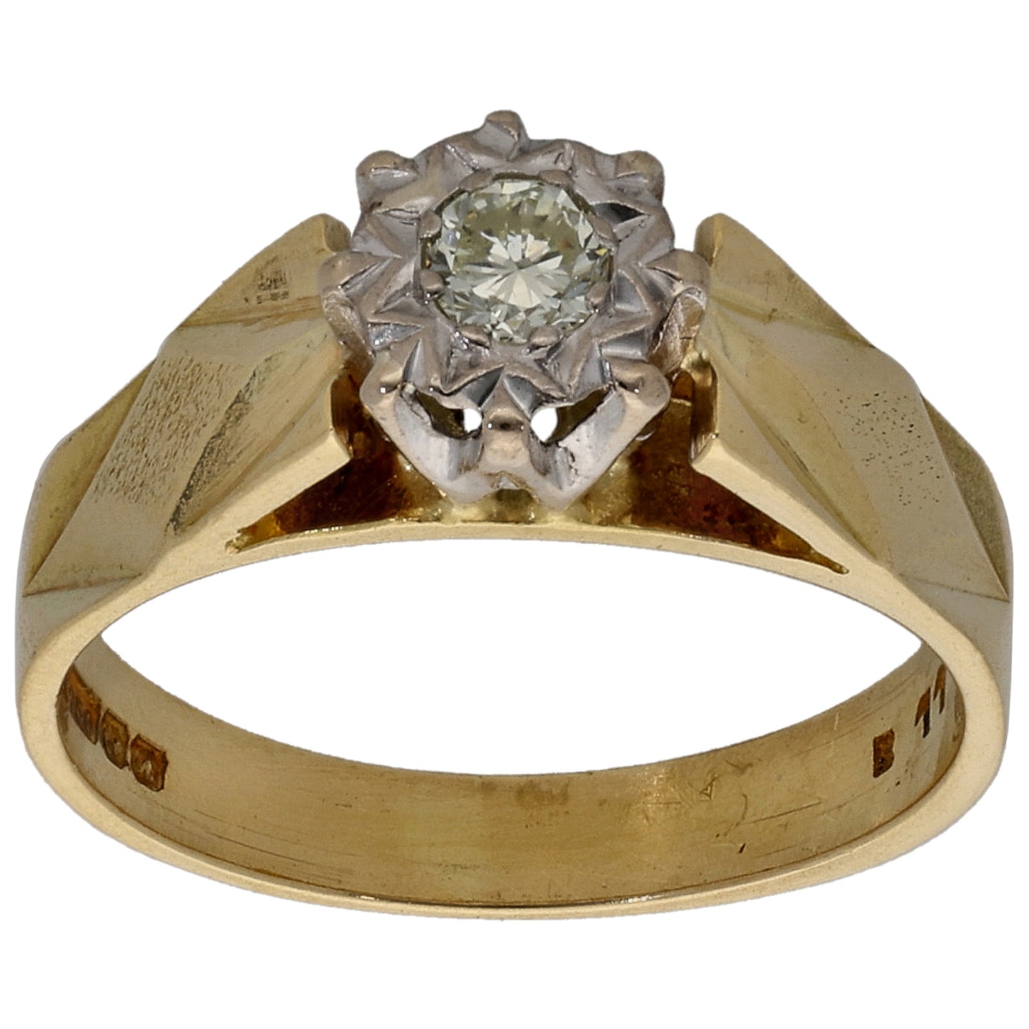 18ct Gold 0.15ct Diamond Solitaire Ring Size K