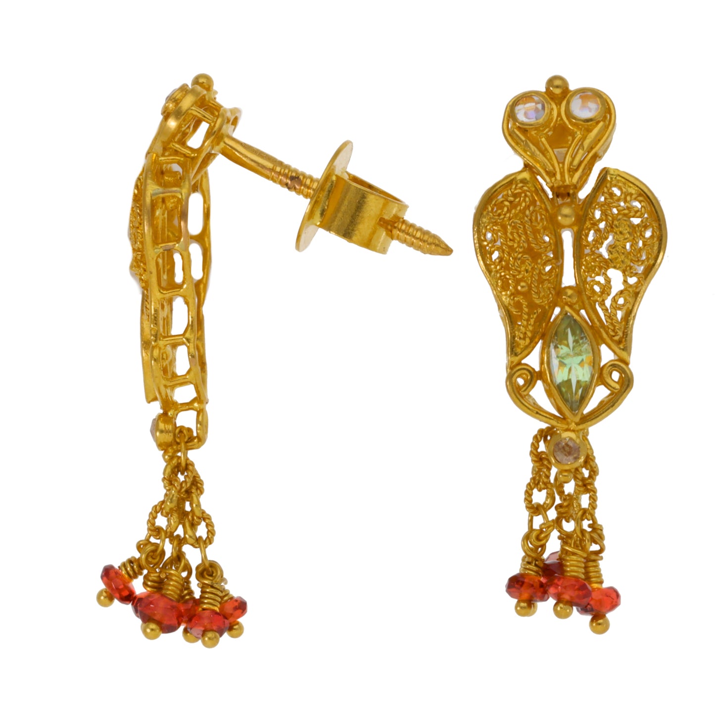 22ct Gold Imitation Gems Dress/Cocktail Earrings