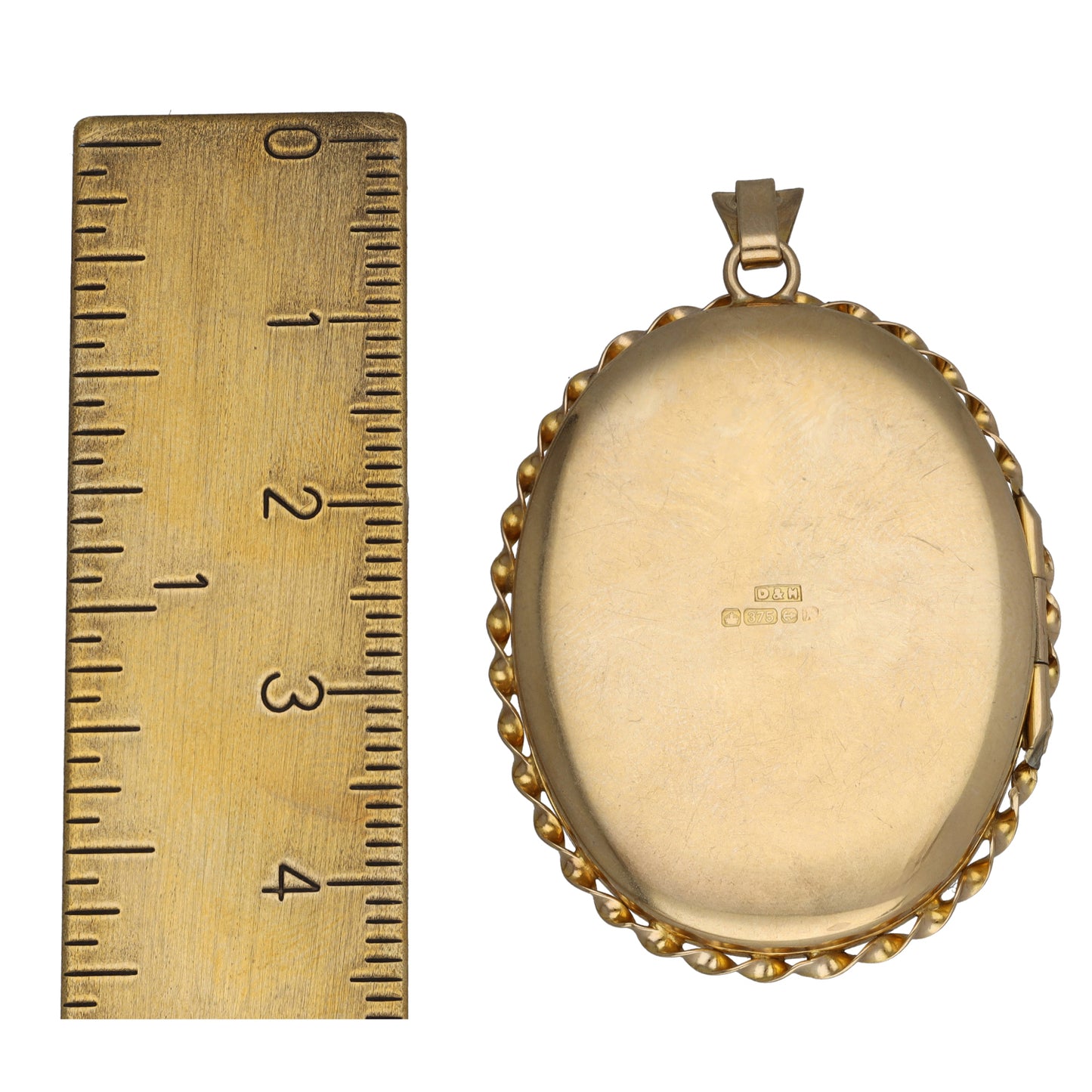 9ct Gold Patterned Locket Pendant