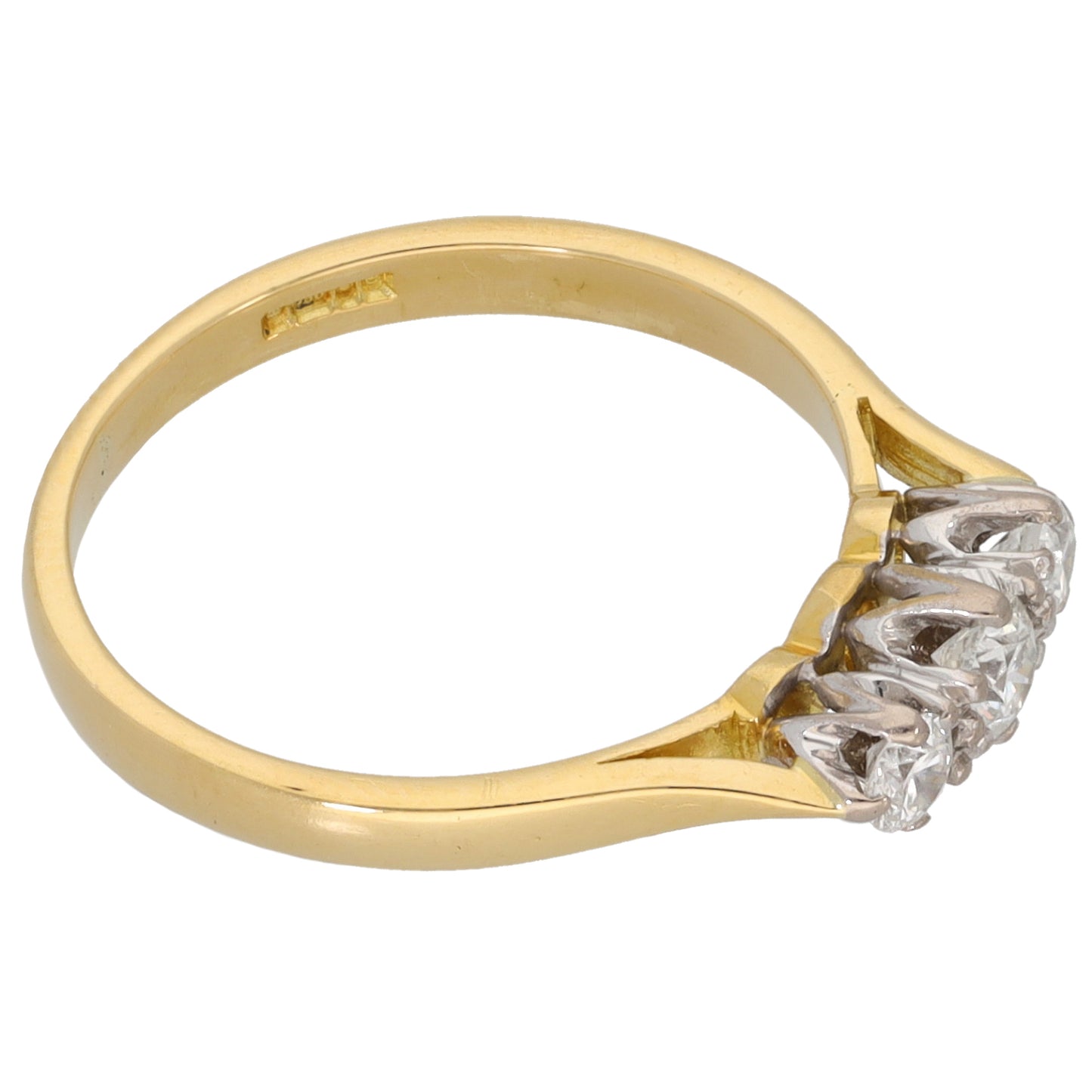 18ct Gold 0.20ct Diamond Trilogy Ring Size K
