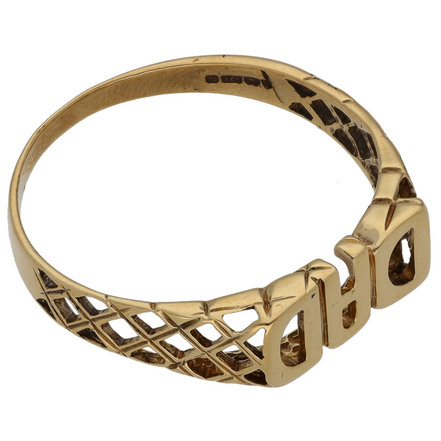 9ct Gold Dad Ring Size V