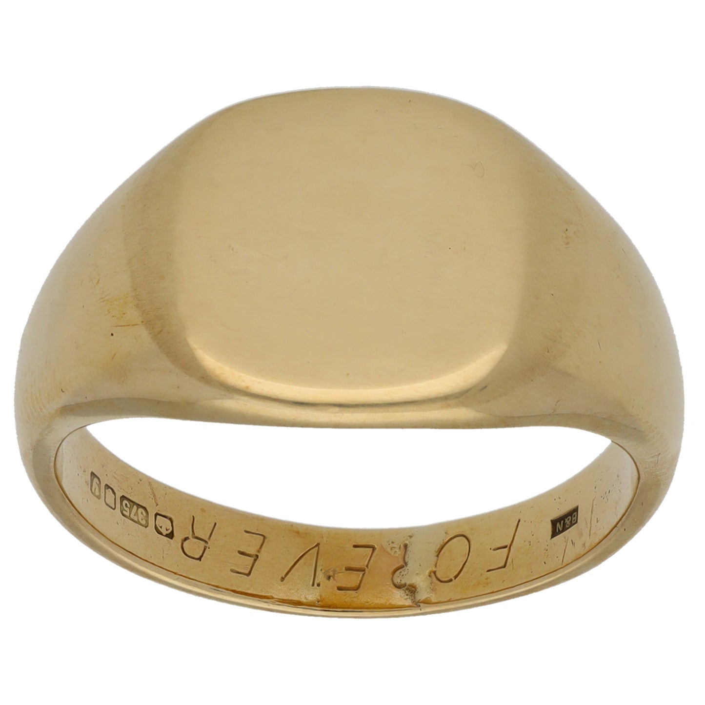 9ct Gold Plain Signet Ring Size S