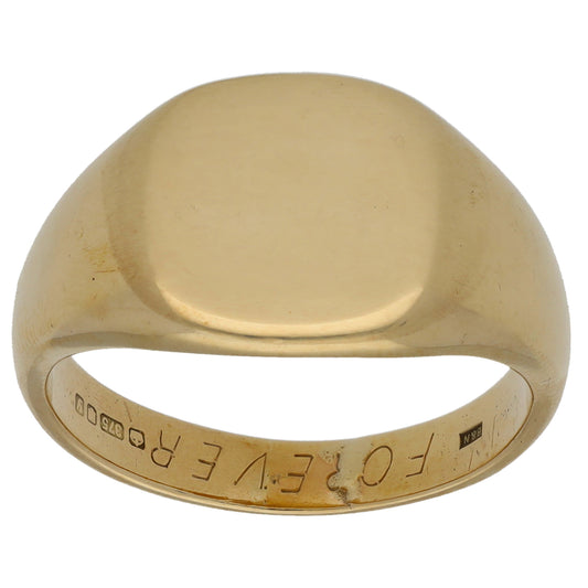 9ct Gold Plain Signet Ring Size S