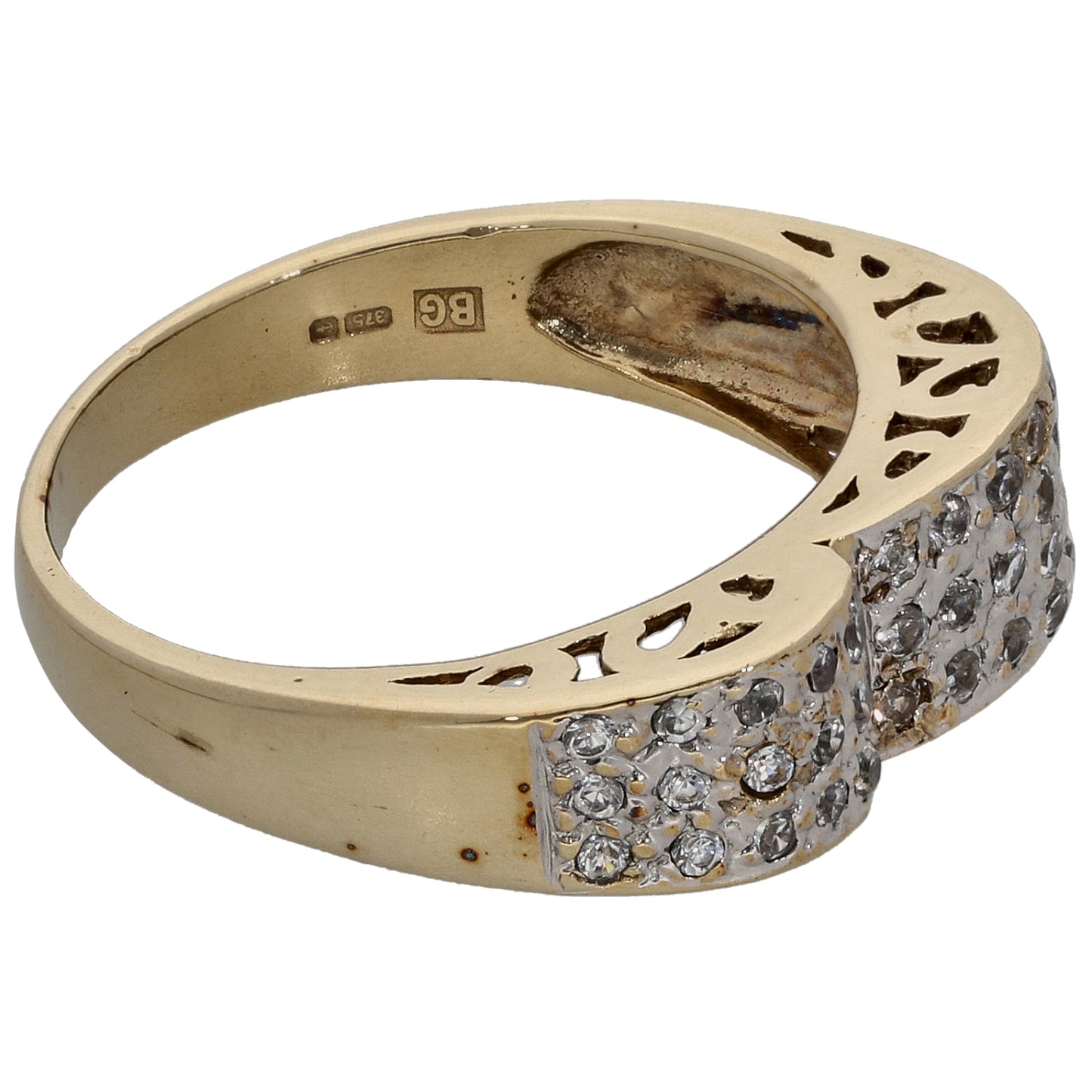 9ct Gold Cubic Zirconia Dress/Cocktail Ring Size L