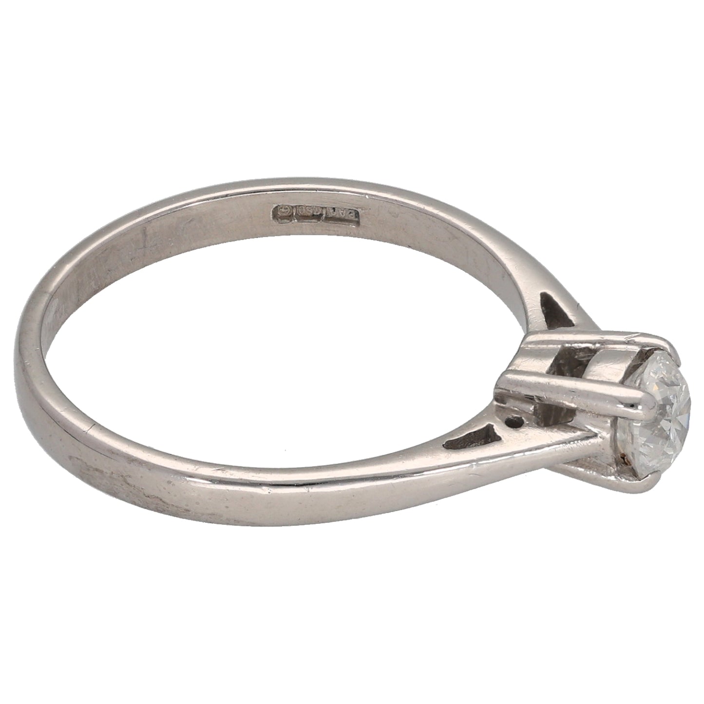 18ct White Gold 0.48ct Diamond Single Stone Ring Size O