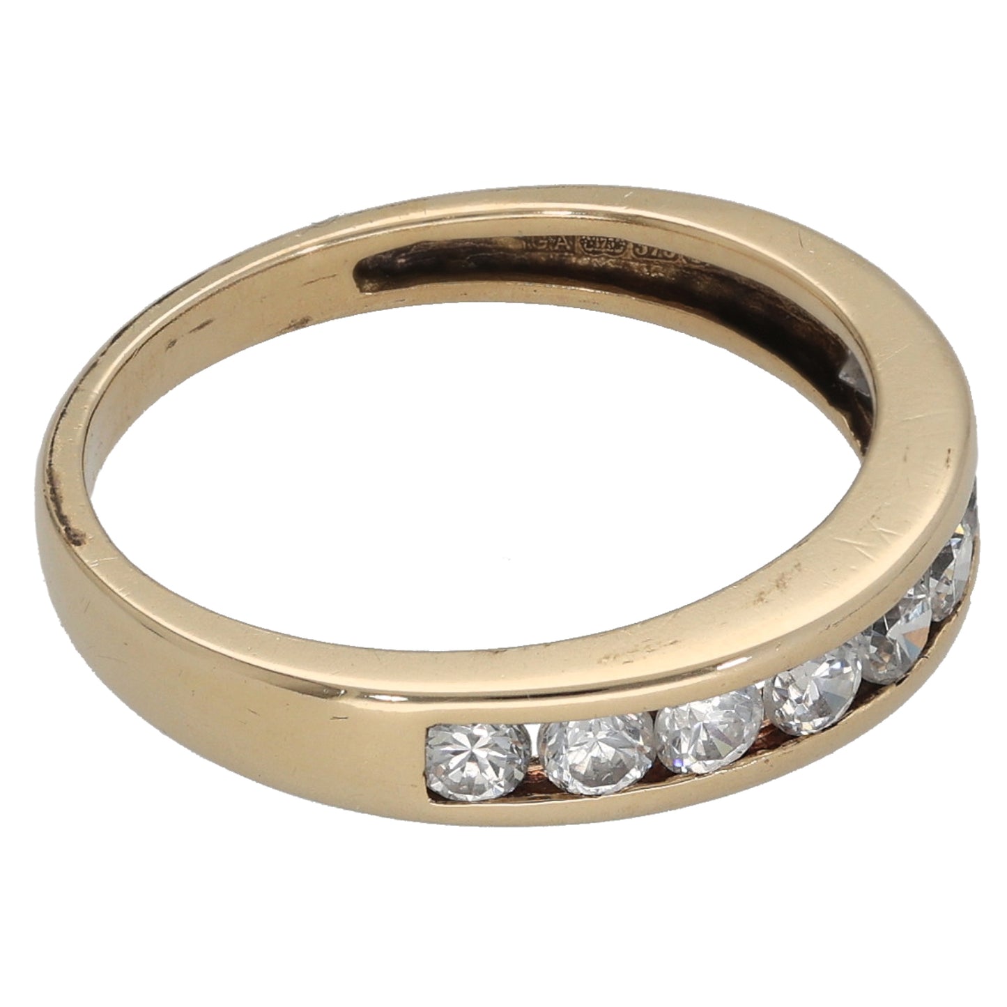 9ct Gold Cubic Zirconia Half Eternity Ring Size M