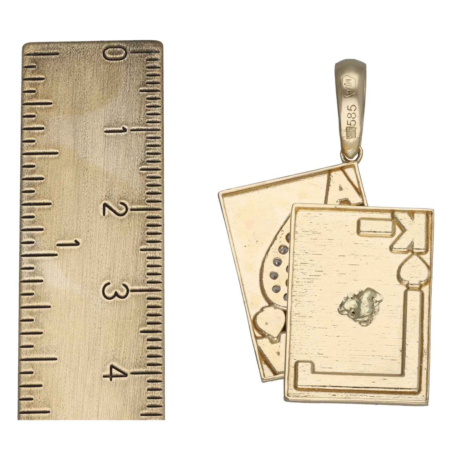 9ct Gold Cubic Zirconia Playing Card's Pendant