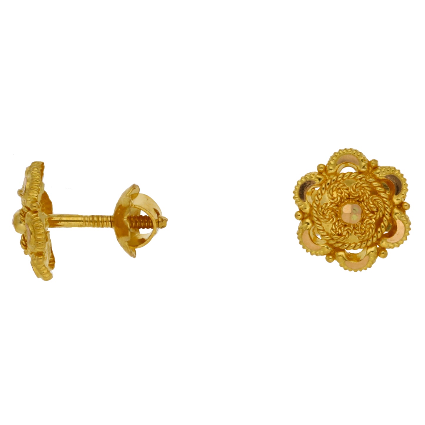 New 22ct Gold Flower Stud Earrings
