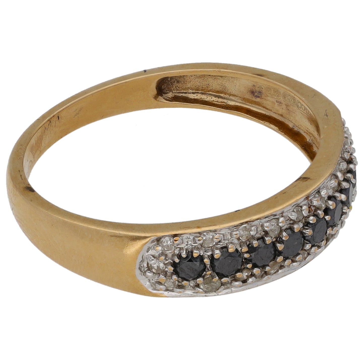 9ct Gold 0.22ct Diamond Half Eternity Ring Size P