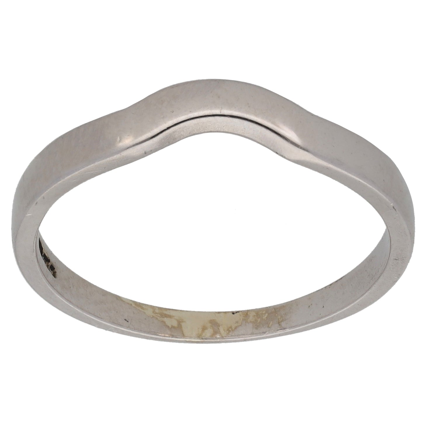 9ct White Gold Shaped Wedding Ring Size Q