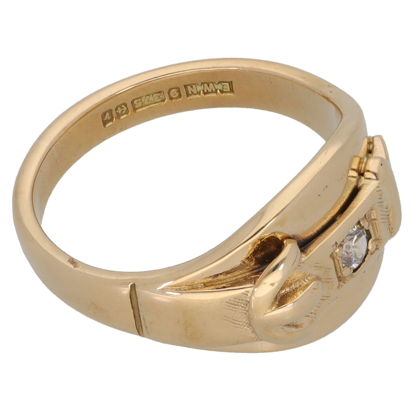 9ct Gold Cubic Zirconia Single Stone Ring Size M