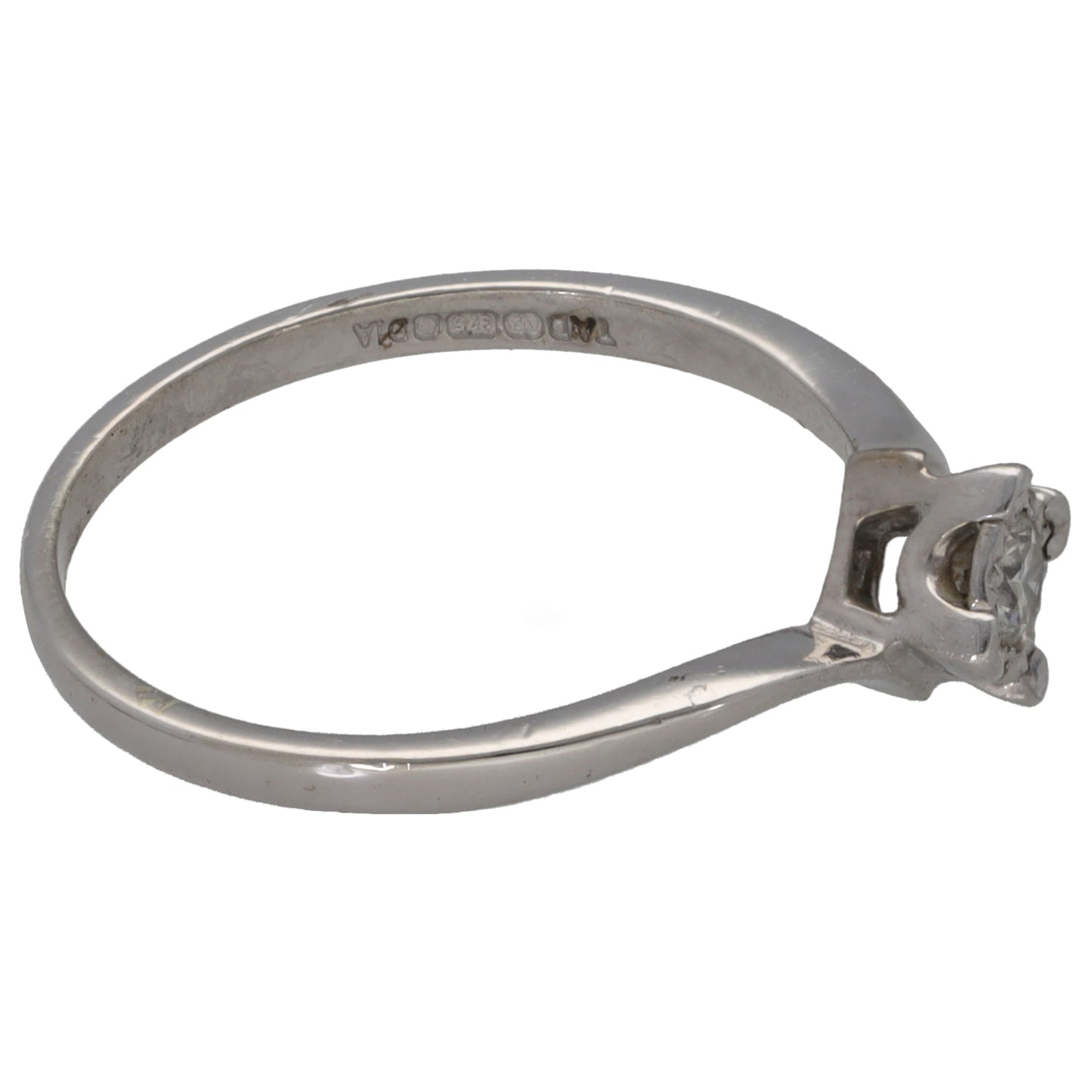 9ct White Gold 0.20ct Diamond Solitaire Ring Size M
