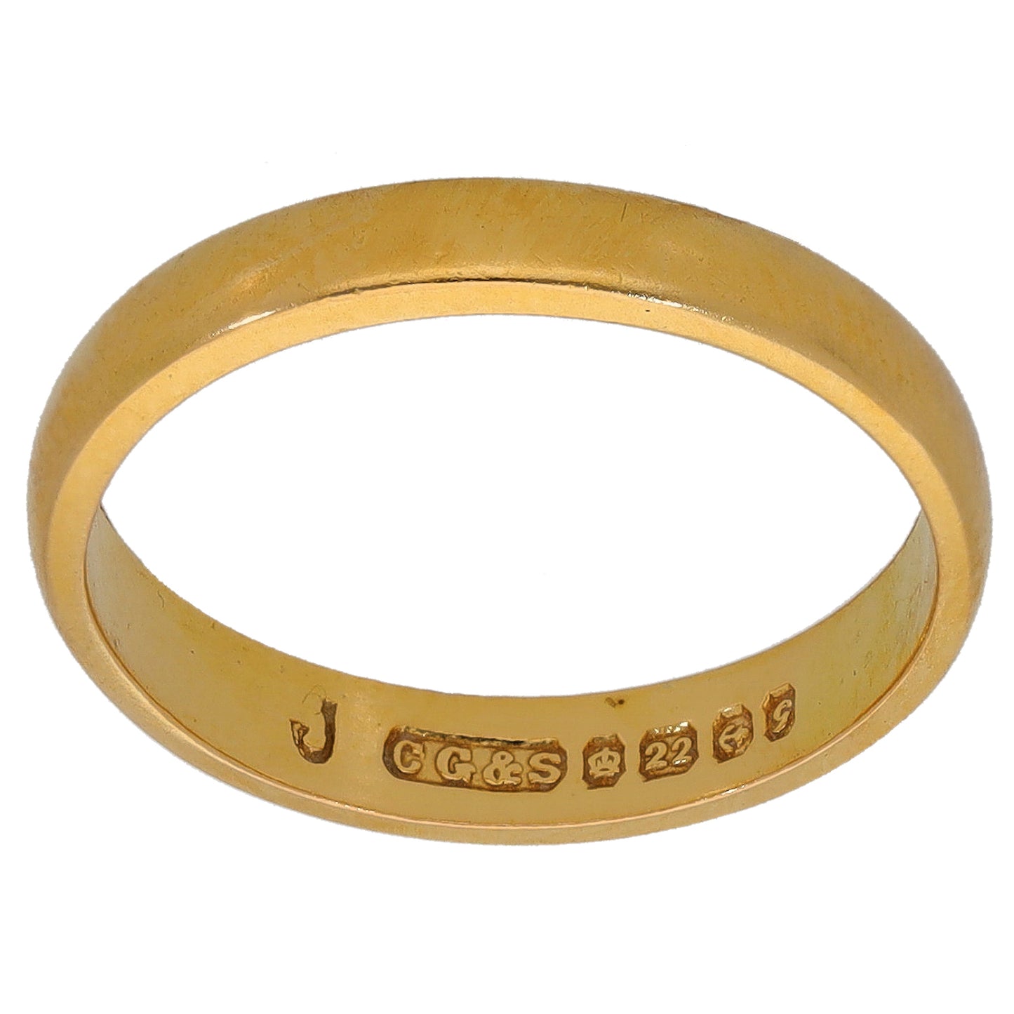 22ct Gold Plain Wedding Ring Size M