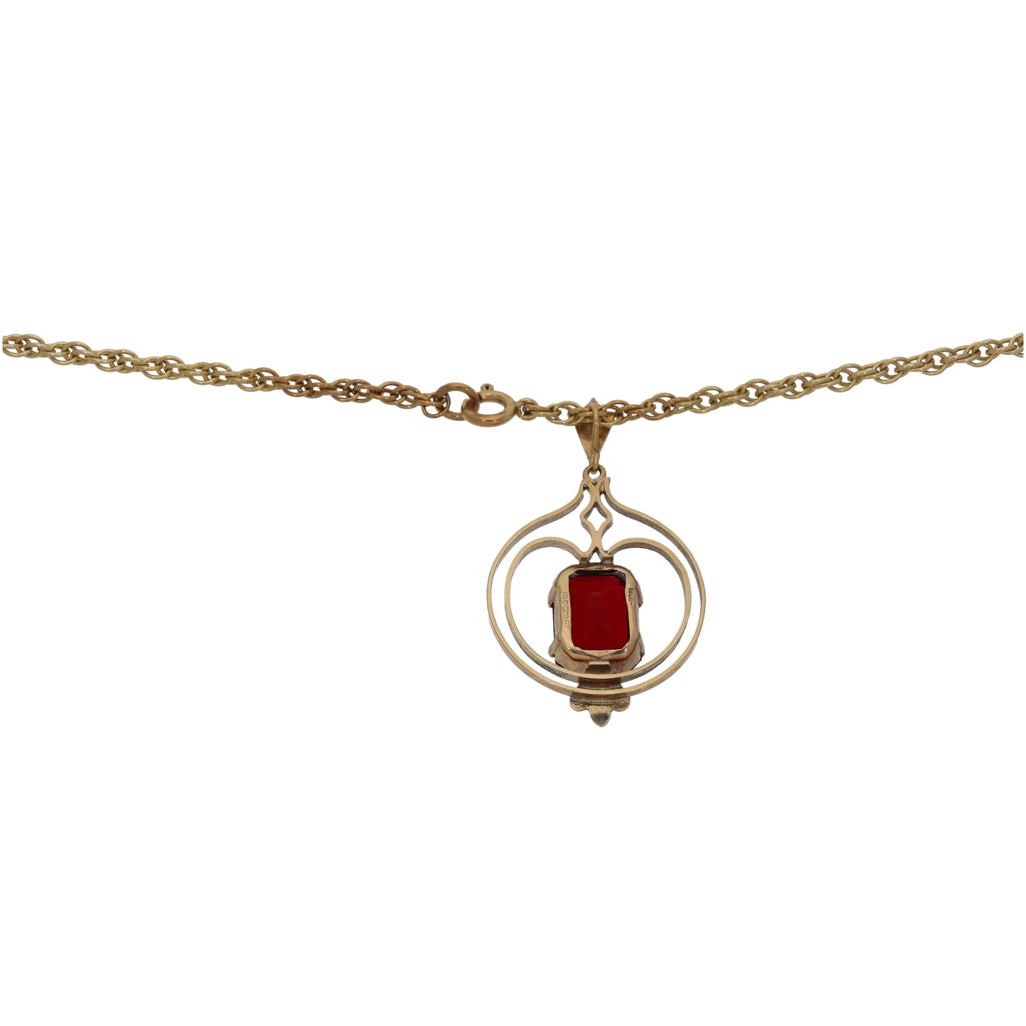 9ct Gold Imitation Dress/Cocktail Pendant With Chain
