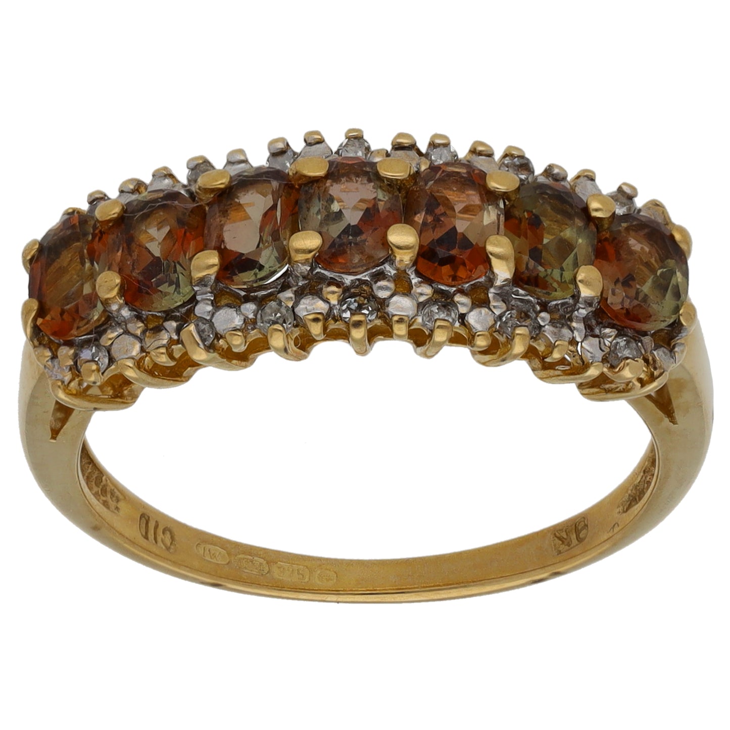 9ct Gold Andalusite & 0.07ct Diamond Dress/Cocktail Ring Size N