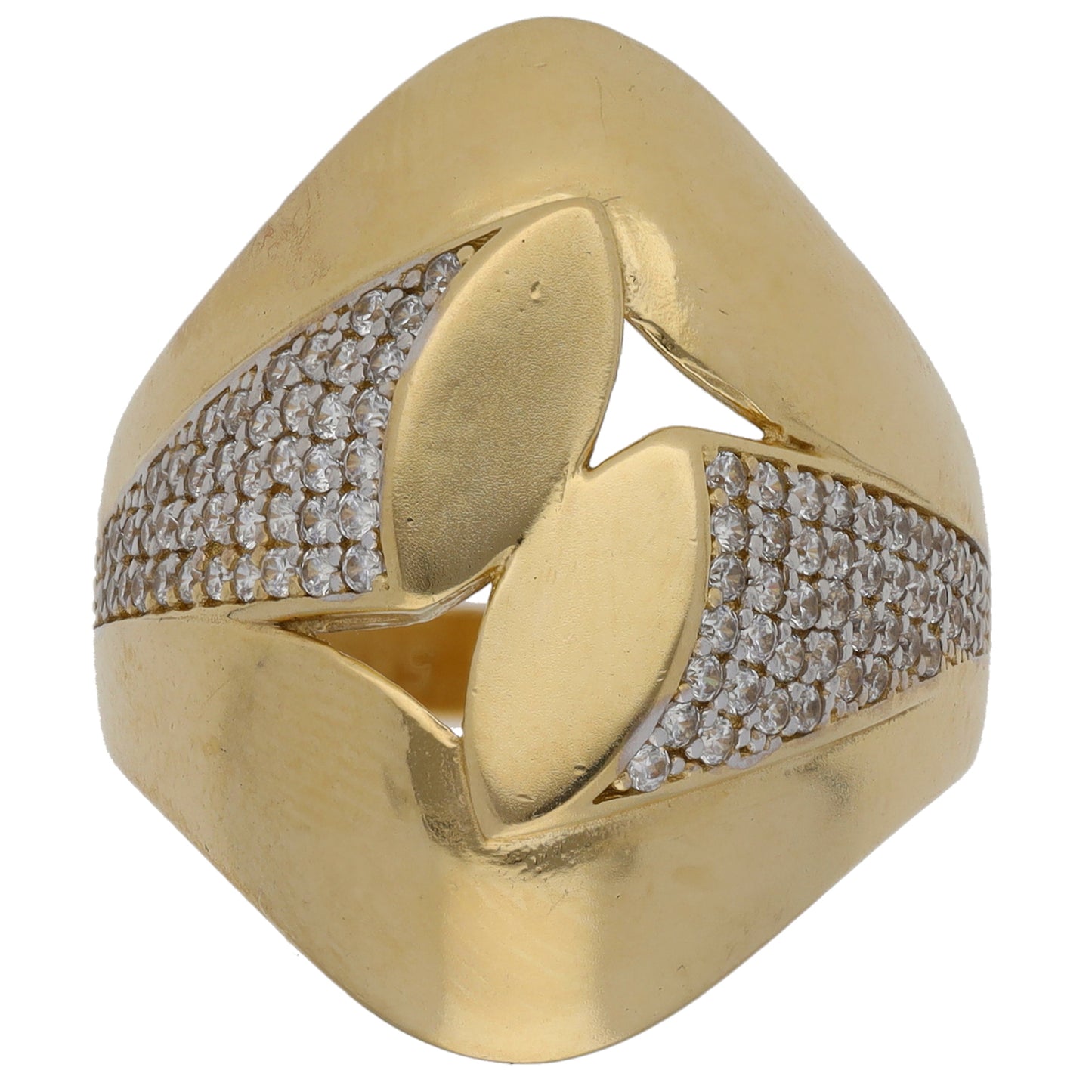 14ct Gold Cubic Zirconia Dress/Cocktail Ring Size P