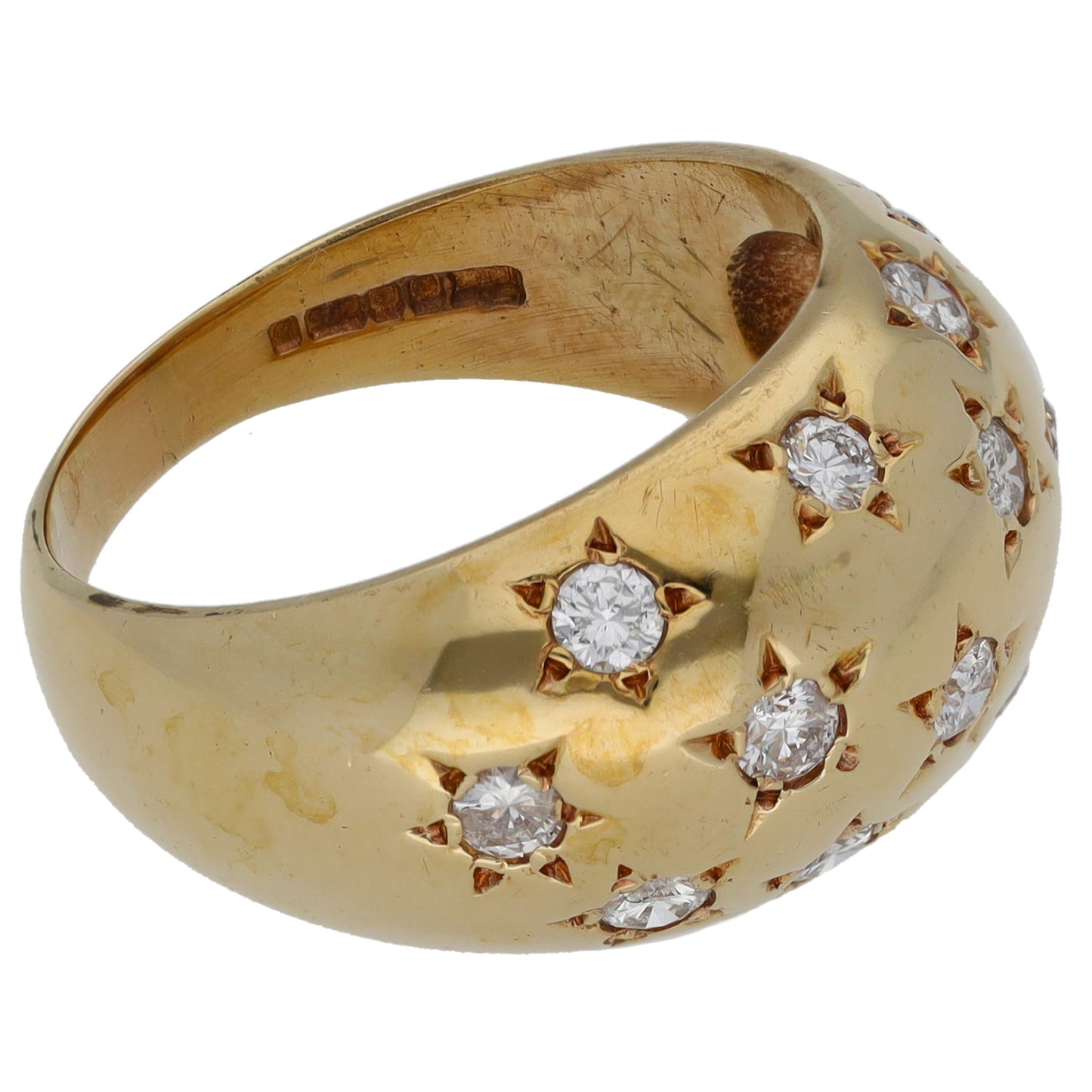 9ct Gold 0.98ct Diamond Dress/Cocktail Ring Size P