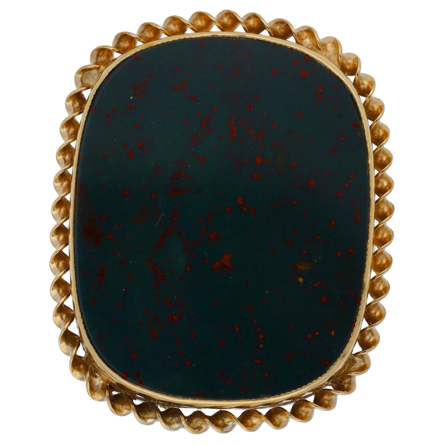 9ct Gold Bloodstone Single Stone Ring Size O
