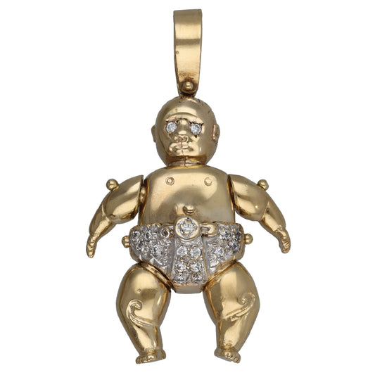 9ct Gold Cubic Zirconia Baby Pendant