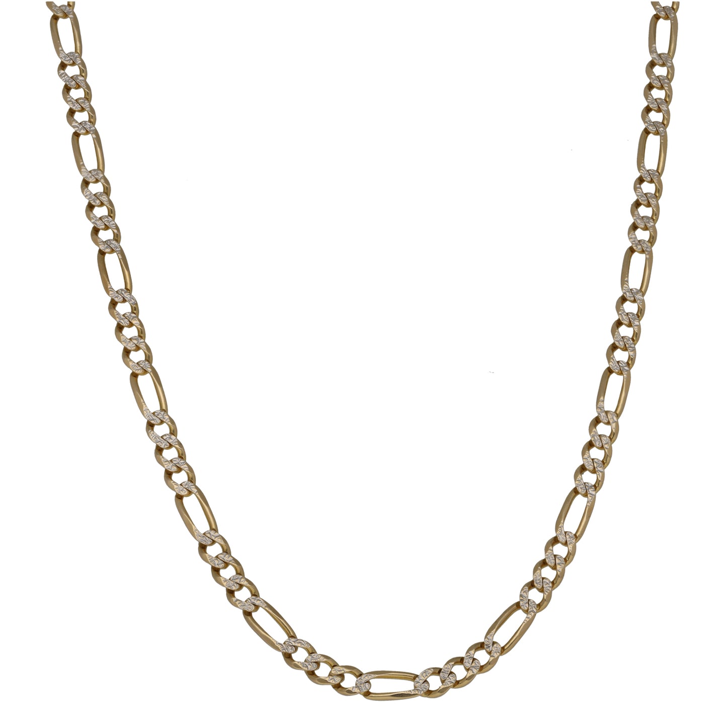 9ct Bi-Colour Gold Figaro Chain 18"