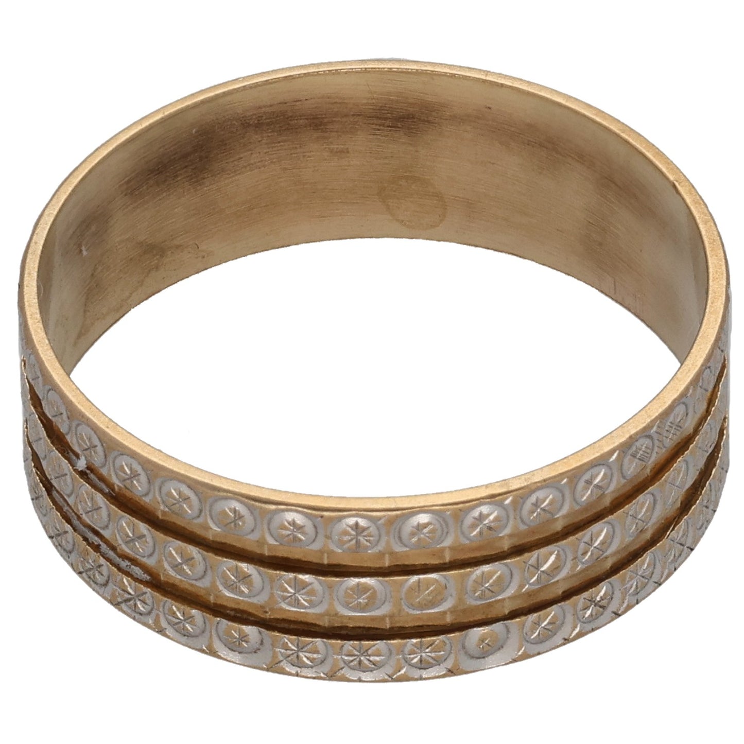 9ct Gold Patterned Wedding Ring Size N