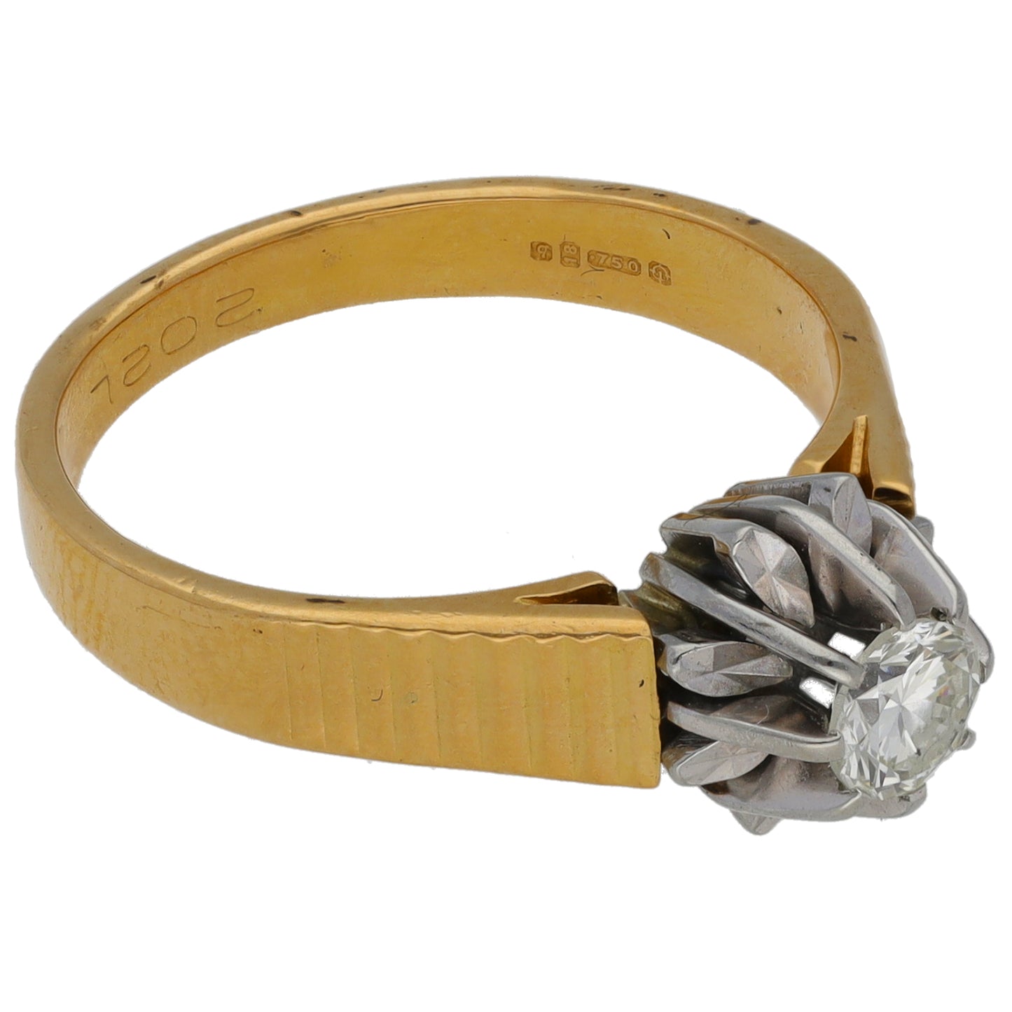 18ct Gold 0.32ct Diamond Solitaire Ring Size P