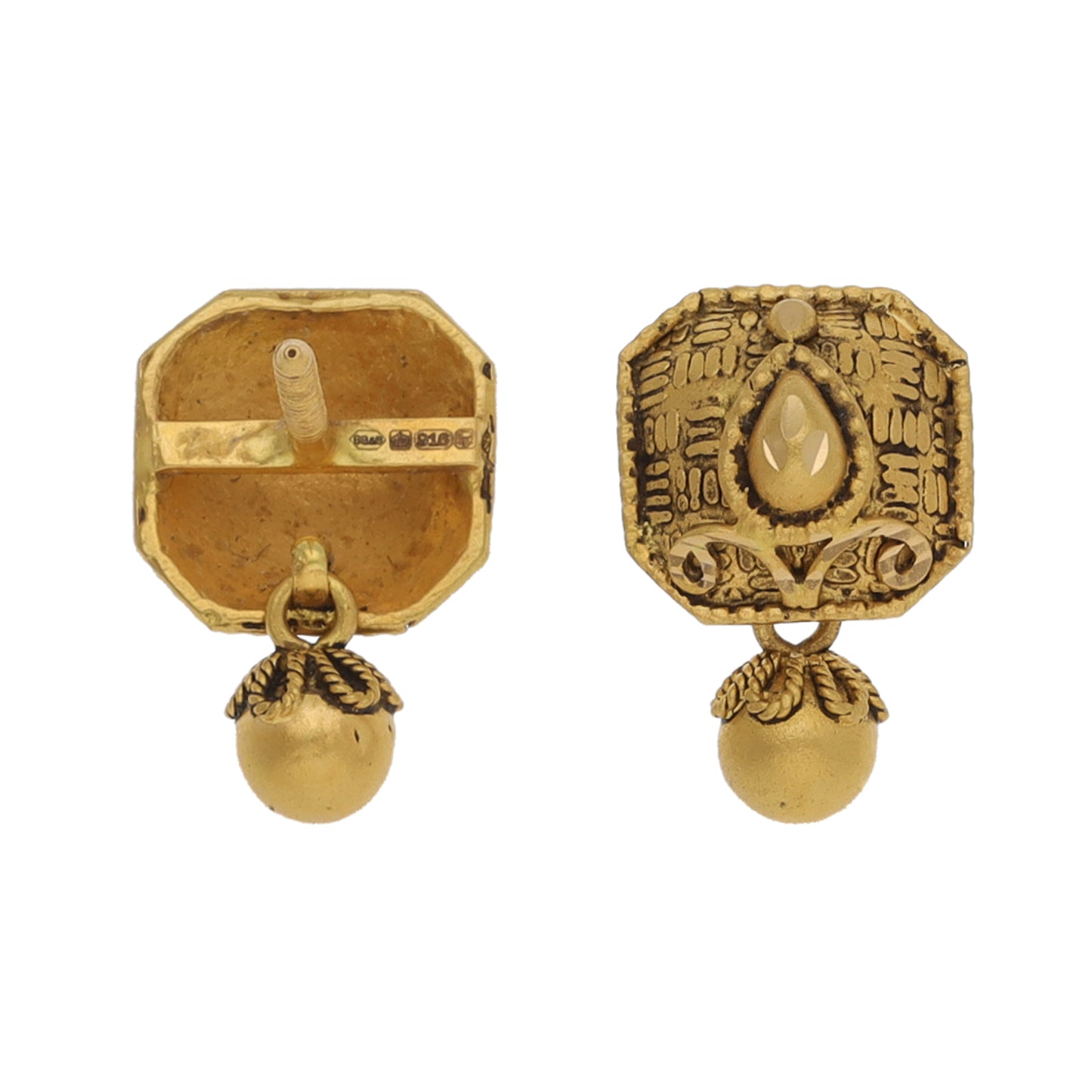 22ct Gold Earrings & Necklace Jewellery Set