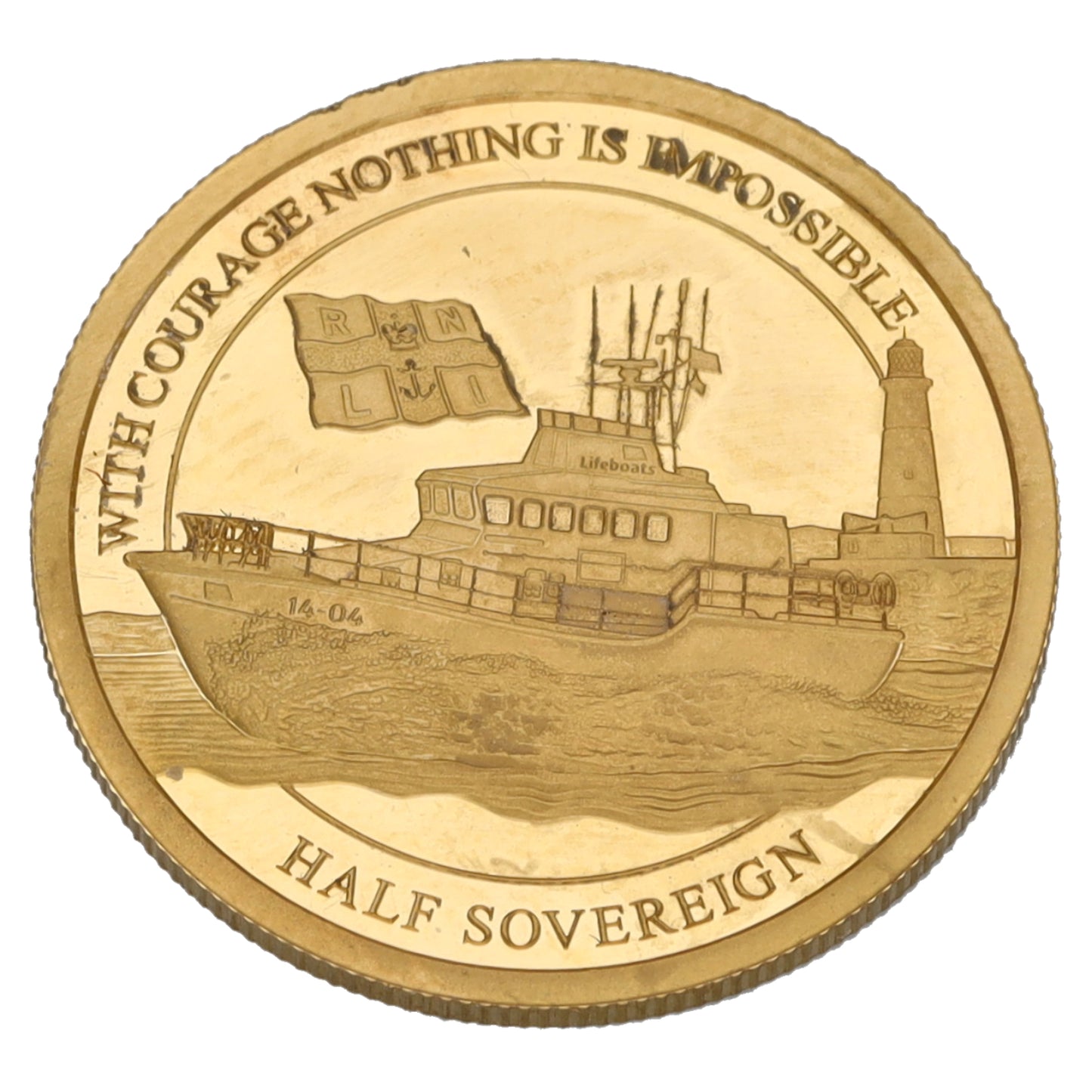 22ct Gold Queen Elizabeth II Half Sovereign Royal National Lifeboat Institution Coin 2021