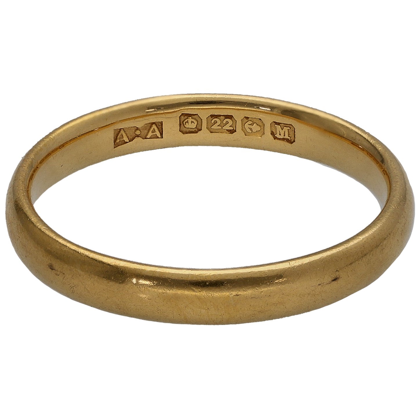 22ct Gold Plain Wedding Ring Size M